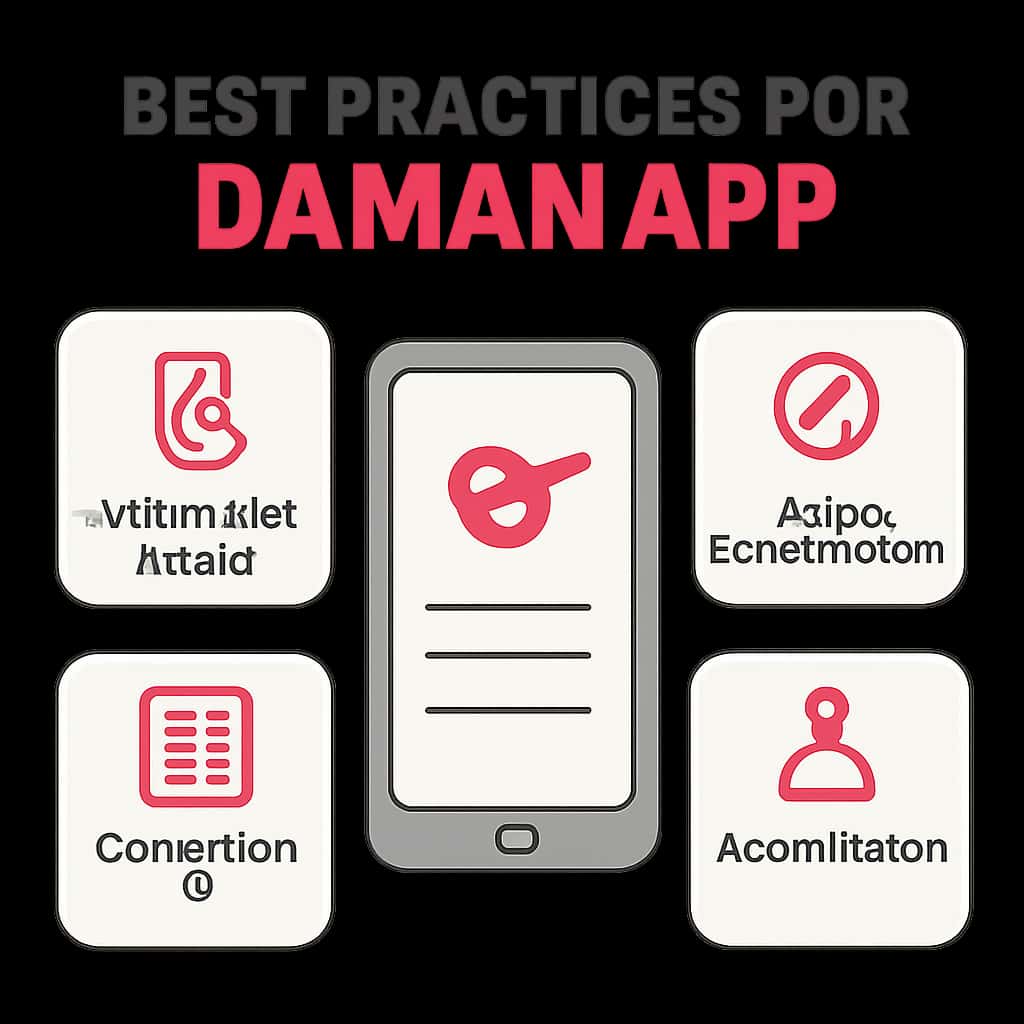 Illustration explaining best practices for Daman App.