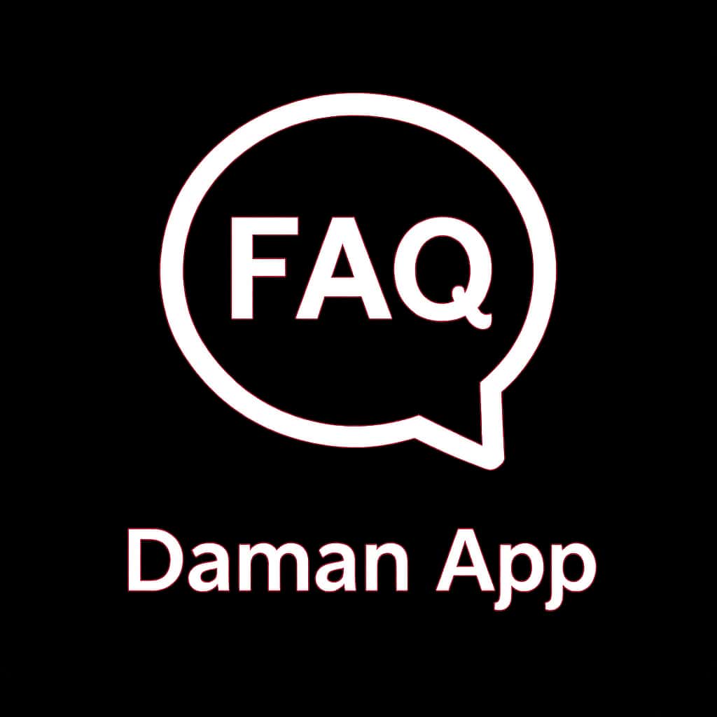 A badge symbolizing FAQ for Daman App