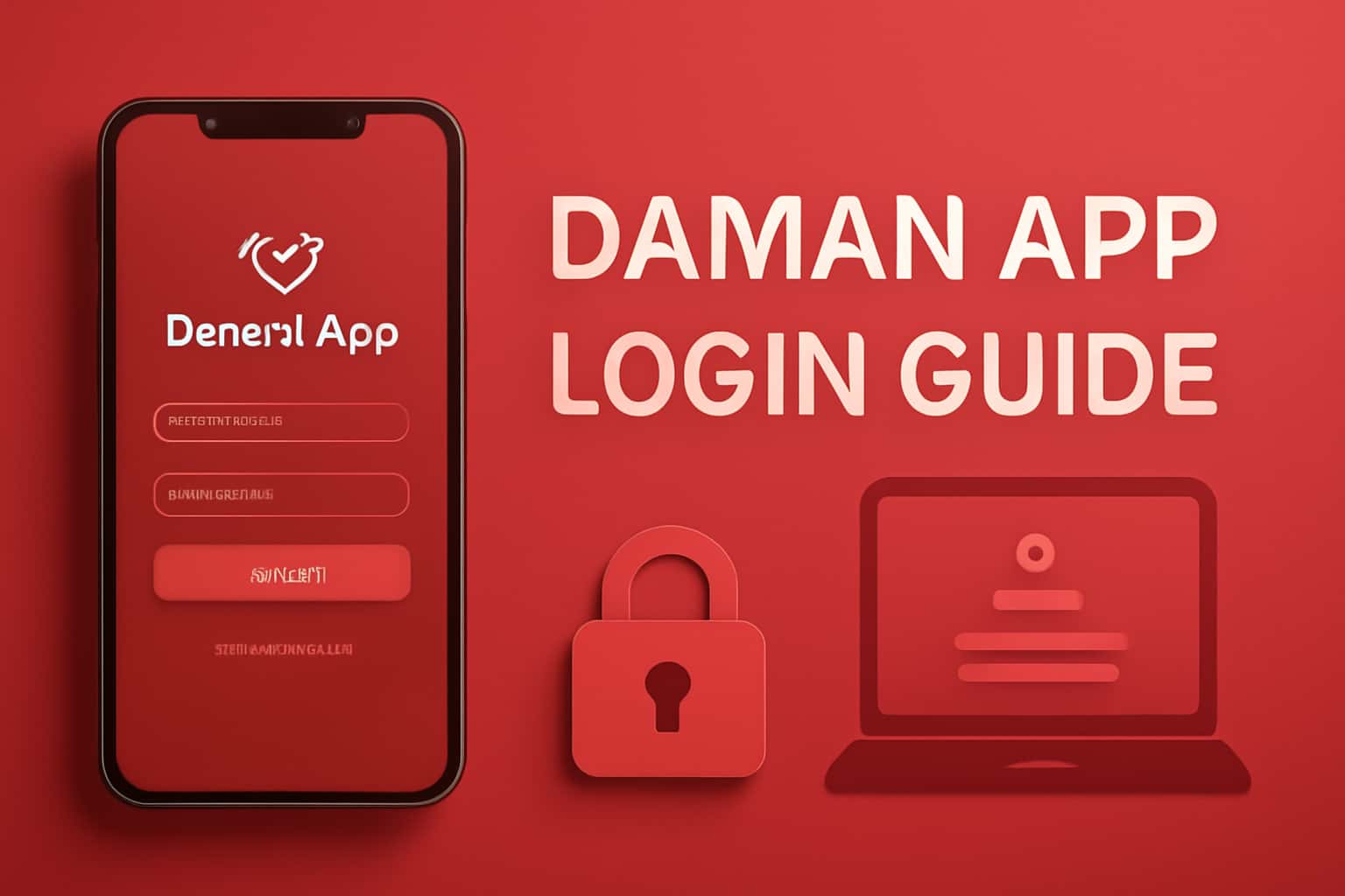 An informative graphic showcasing the Daman App login process.