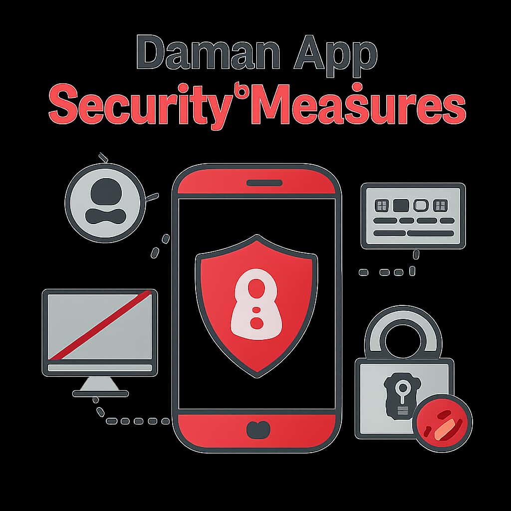A diagram detailing the security measures of Daman App.