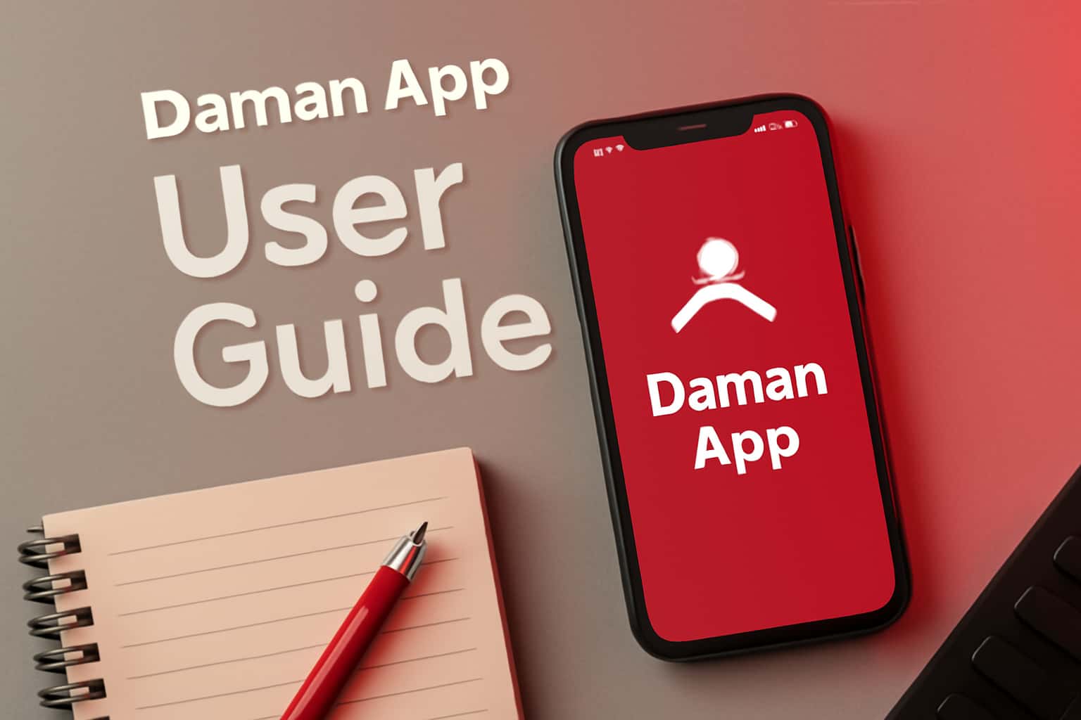 An informational graphic depicting the Daman App User Guide.