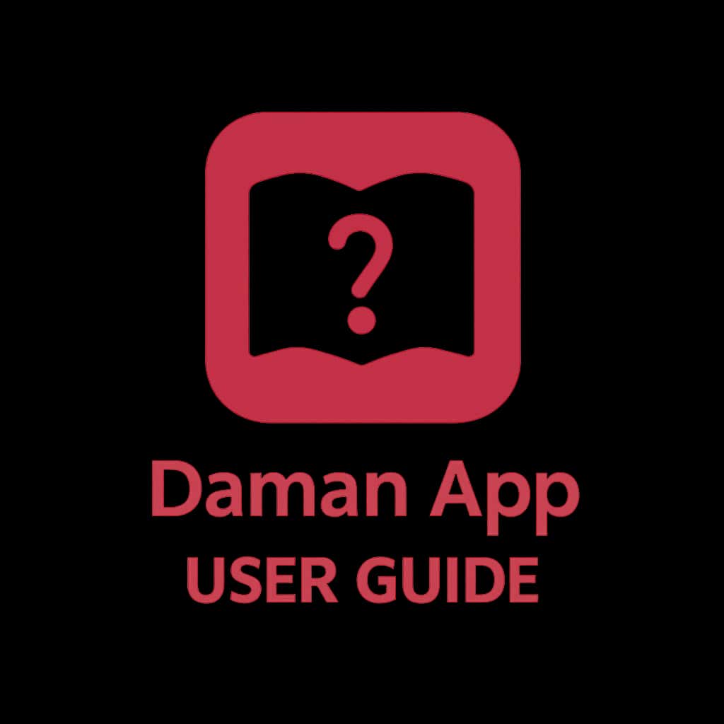 A simple badge design for Daman App User Guide.