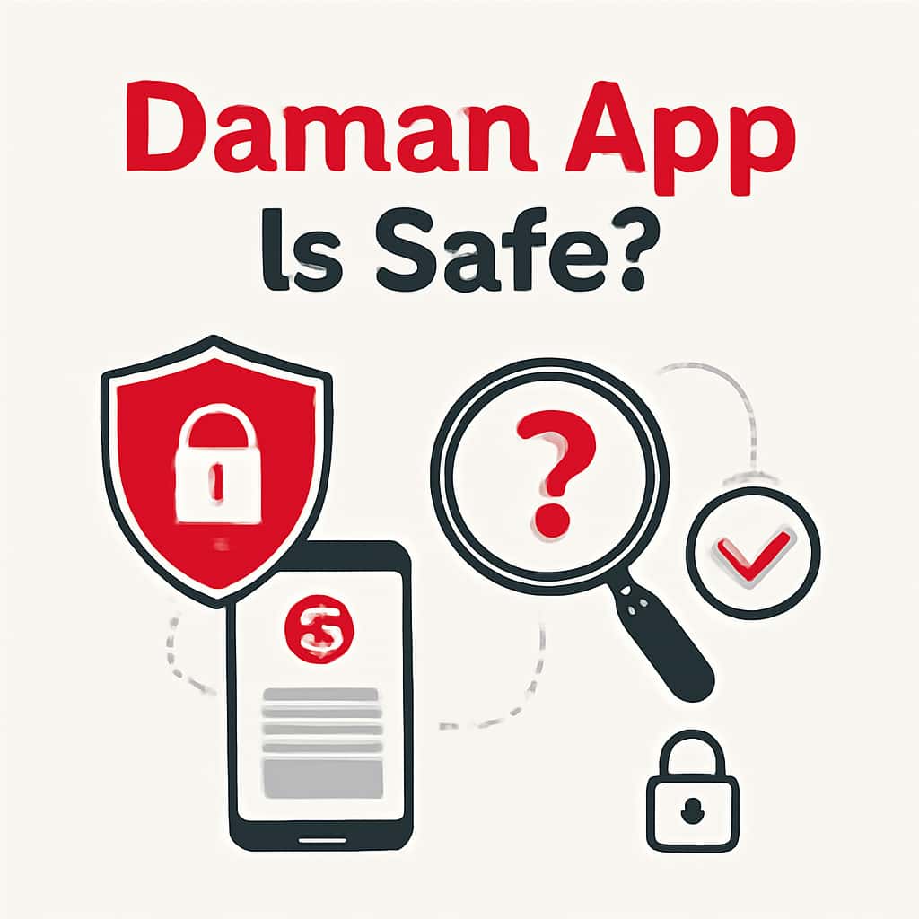 Diagram illustrating safety features of Daman App.