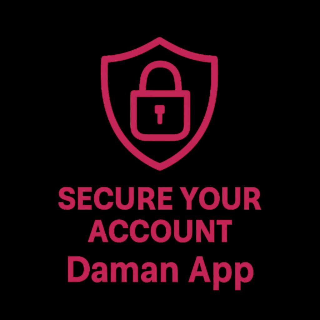 A badge illustrating account security for the Daman App.